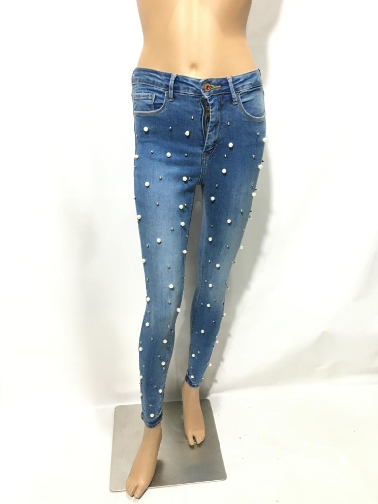 Full scattered pearls jeans – Cut Range