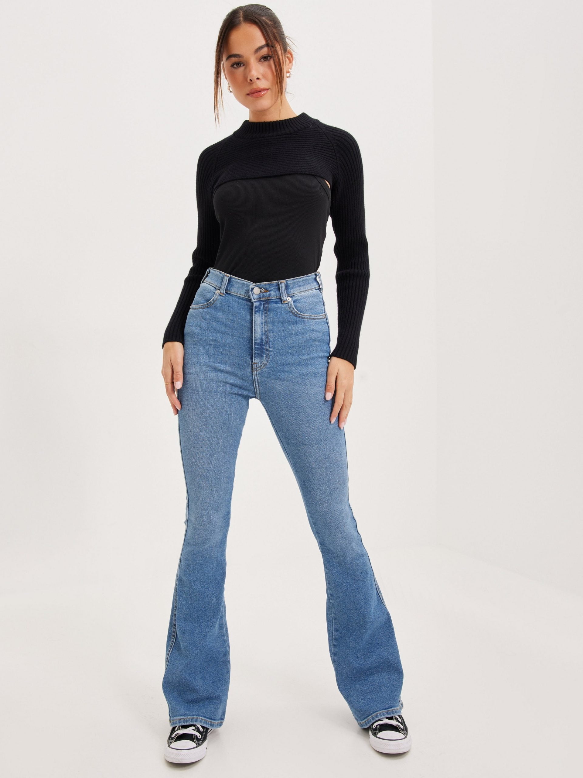 Dr Denim blue moxy flared high rise jeans – Cut Range