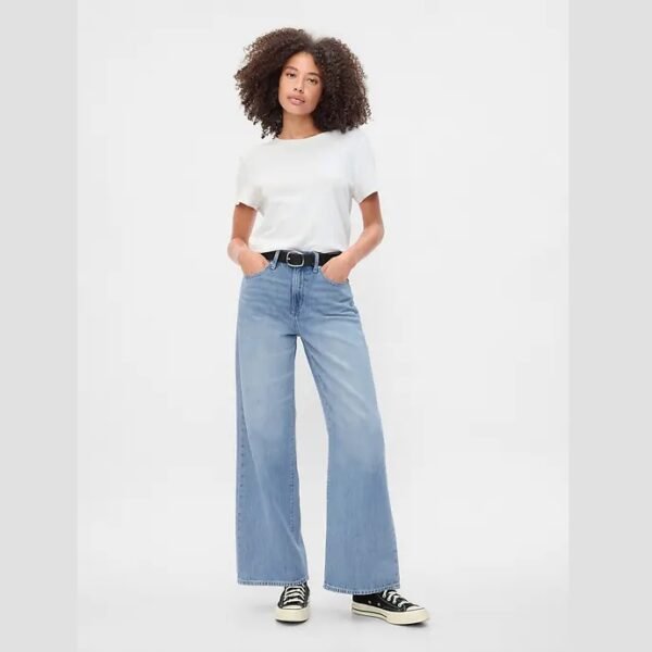 Gap ice blue petite wide leg jeans